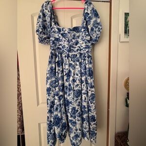 Abercrombie Blue and White Floral Maxi Dress